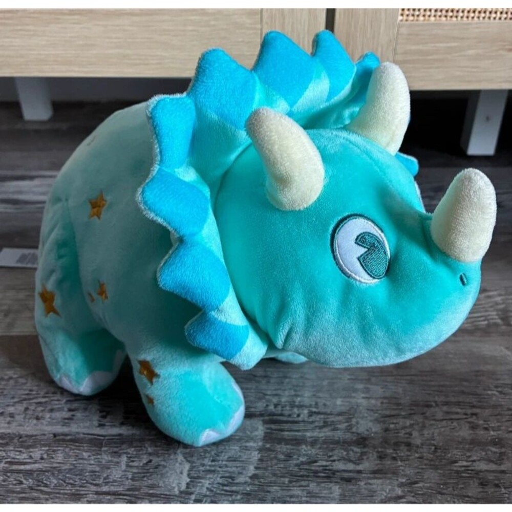 Disney Parks Animal Kingdom Dinoland Blue Triceratops Dinosaur Plush 11”